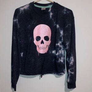 No Boundaries Black and Pink Skull Sweatshirt